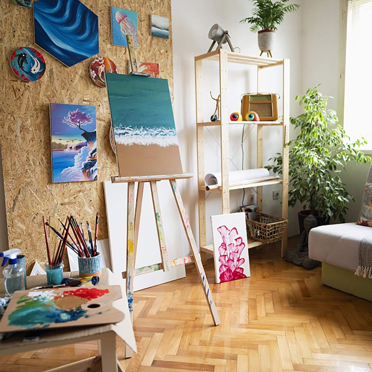 Stretched Canvas, 8X10 Inch Set of 10, Primed White - 100% Cotton Artist Canvas Boards for Painting, Acrylic Pouring, Oil Paint Dry & Wet Art Media