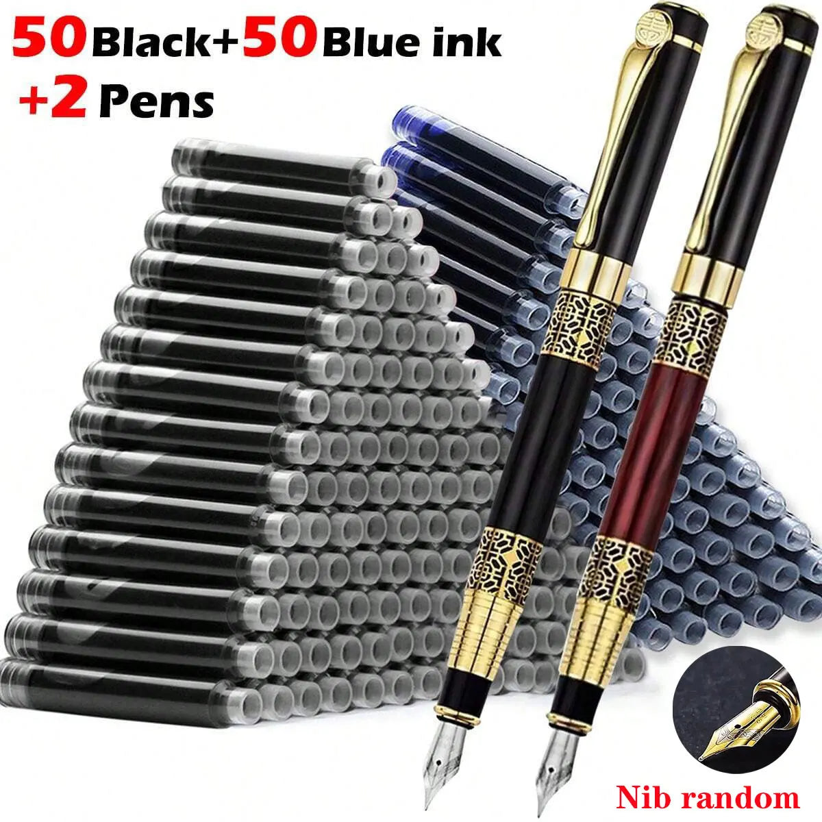 Vervia Retro Metal Fountain Pen Replaceable Ink