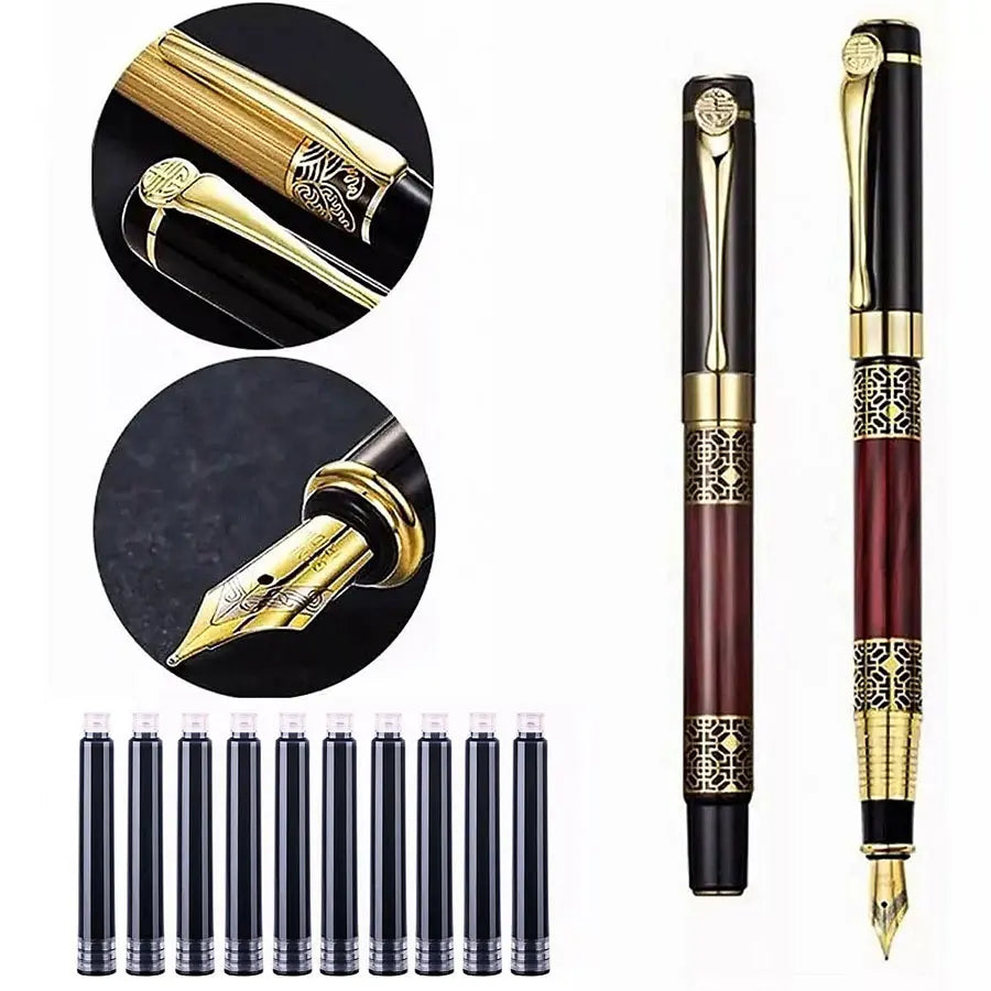 Vervia Retro Metal Fountain Pen Replaceable Ink