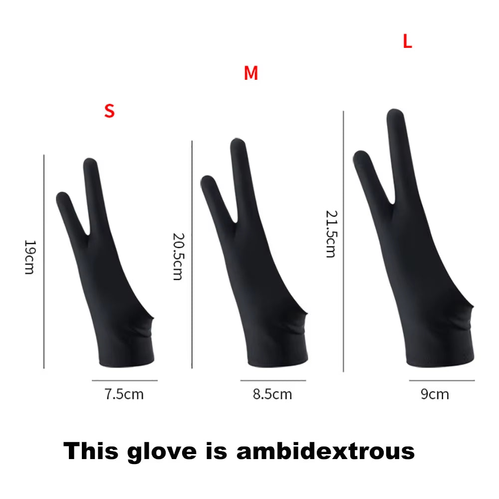 Anti-Touch Two-Finger Hand Painting Gloves Oil Painting Art Supplies Tablet Digital Board Screen Touch Drawing Anti-Fouling